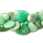 11-21mm Chrysoprase & Matrix plain heart Beads 8 inch 39 pieces - The Bead Traders