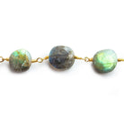 11mm-13mm Labradorite Faceted Coin Gold Chain by the Foot 17 pieces - The Bead Traders