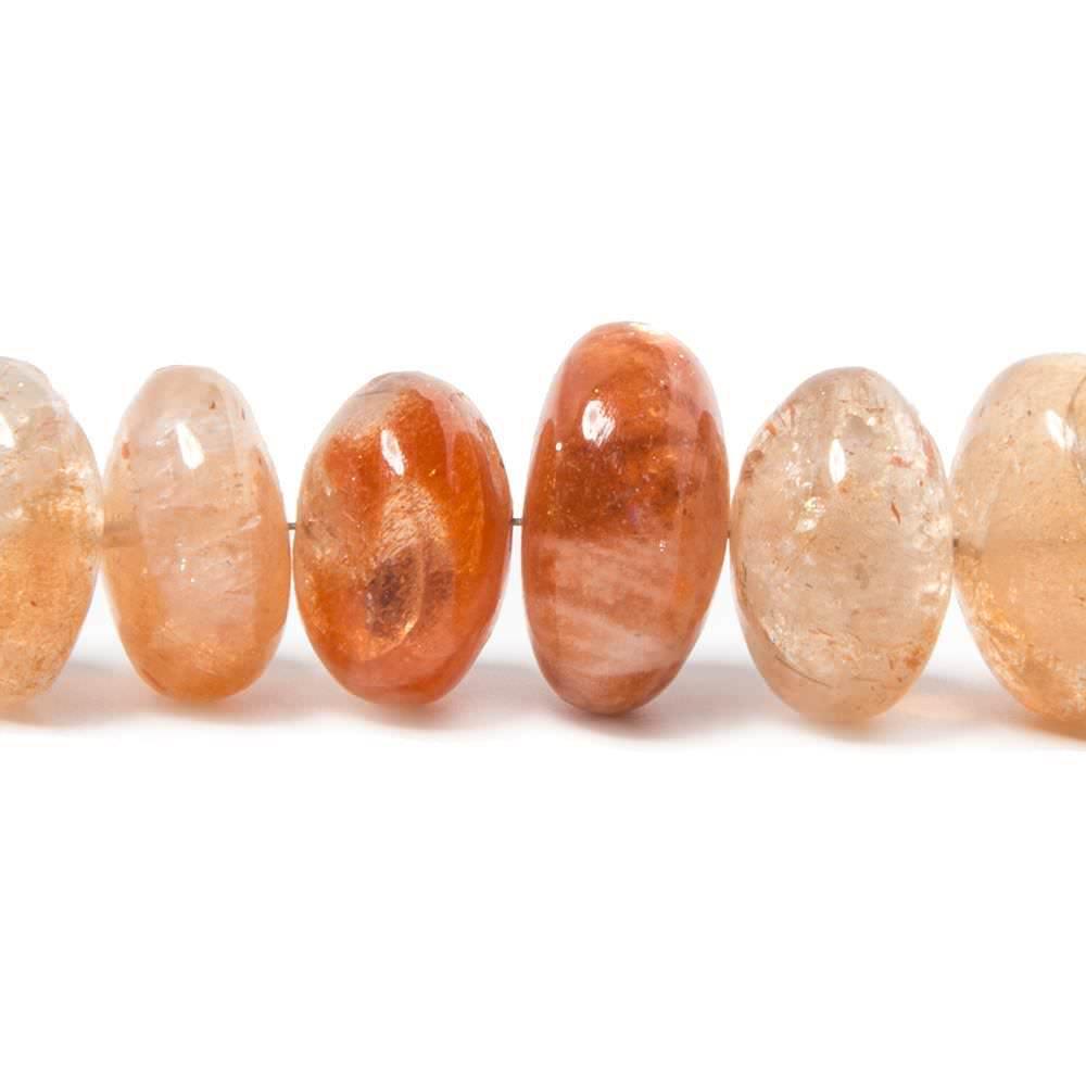 11mm-14.5mm Sunstone Plain Rondelle Beads 8 inch 29 pieces - The Bead Traders