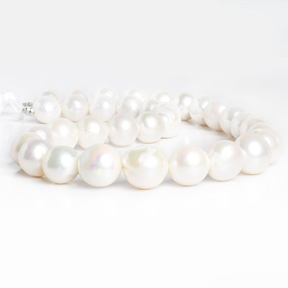 11mm-14mm White Baroque Freshwater Pearls 16 inch 34 pieces - The Bead Traders