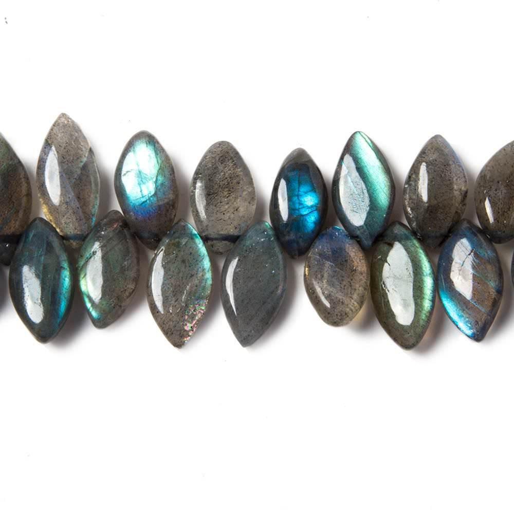 11mm-16mm Labradorite Plain Marquise Beads 8 inch 50 pieces - The Bead Traders