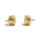 11mm 22kt Gold plated Barrel Bead Cap Miligrain Triangle Design Set of 2 - The Bead Traders