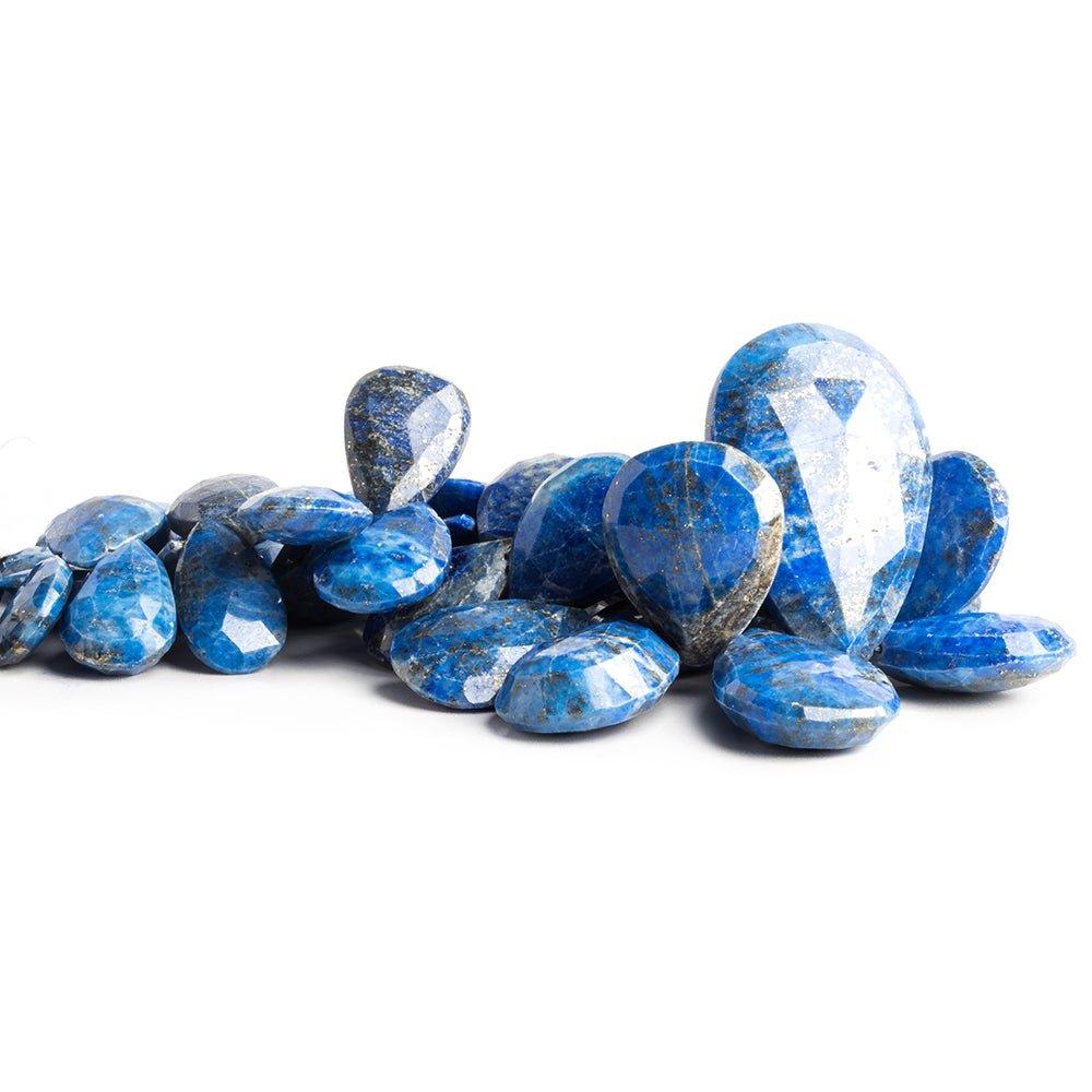 11mm-36mm Lapis Lazuli Faceted Pear Beads 9 inch 43 pieces - The Bead Traders