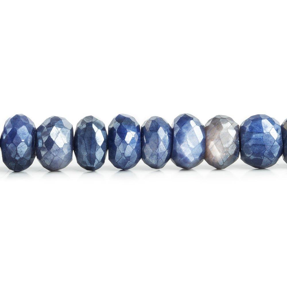 11mm Blue Mystic Moonstone Faceted Rondelle Beads 8 inch 35 pieces - The Bead Traders