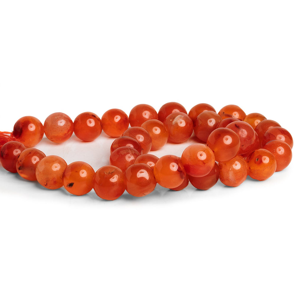 11mm Carnelian Handcut Plain Rounds 14 inch 35 beads - The Bead Traders