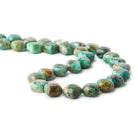 11mm Chrysocolla plain pillows 16 inch 36 beads - The Bead Traders