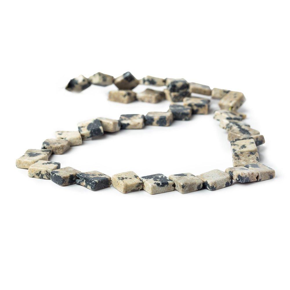 11mm Dalmatian Jasper Corner Drilled Square Beads, 14 inch - The Bead Traders