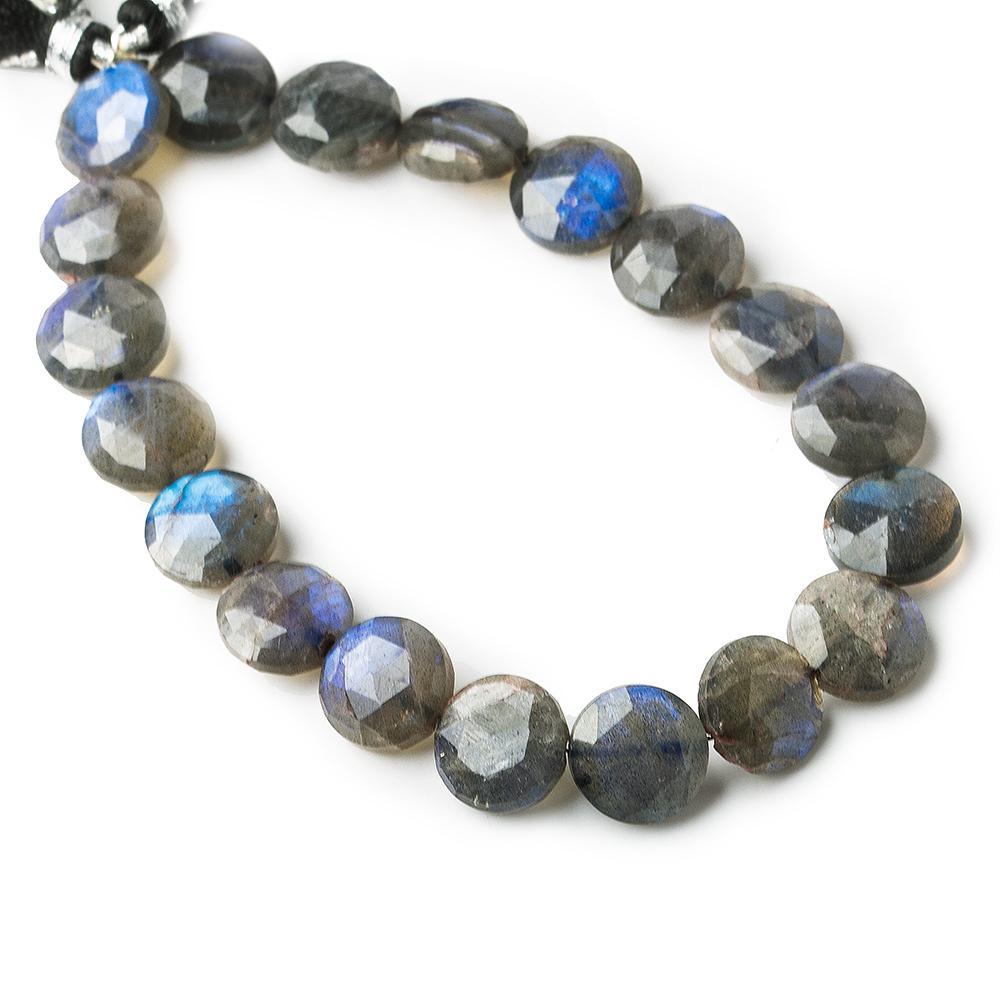 11mm Labradorite faceted coins 8 inches 19 beads - The Bead Traders