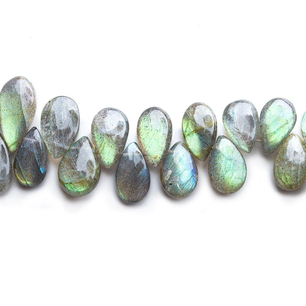 11mm Labradorite Plain Pear Beads 8 inch 47 pieces - The Bead Traders