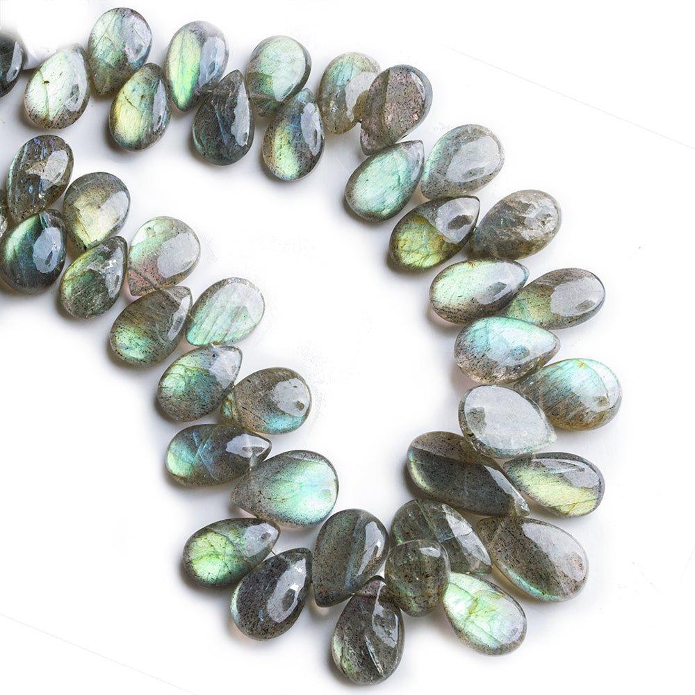 11mm Labradorite Plain Pear Beads 8 inch 47 pieces - The Bead Traders