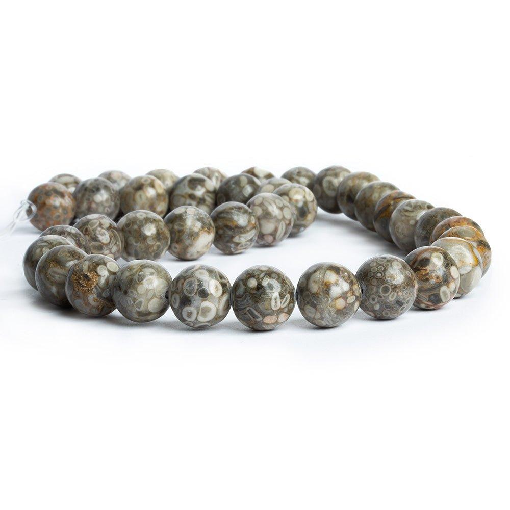11mm Medical Stone Plain Round Beads 16 inch 37 pieces - The Bead Traders