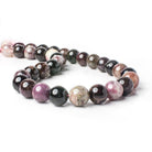 11mm Multi Color Tourmaline plain round beads 15.5 inch 35 pieces - The Bead Traders