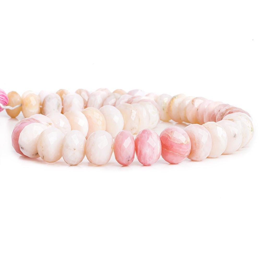 11mm Pink Peruvian Opal Faceted Rondelle Beads 14 inch 52 pieces - The Bead Traders