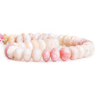 11mm Pink Peruvian Opal Faceted Rondelle Beads 14 inch 52 pieces - The Bead Traders