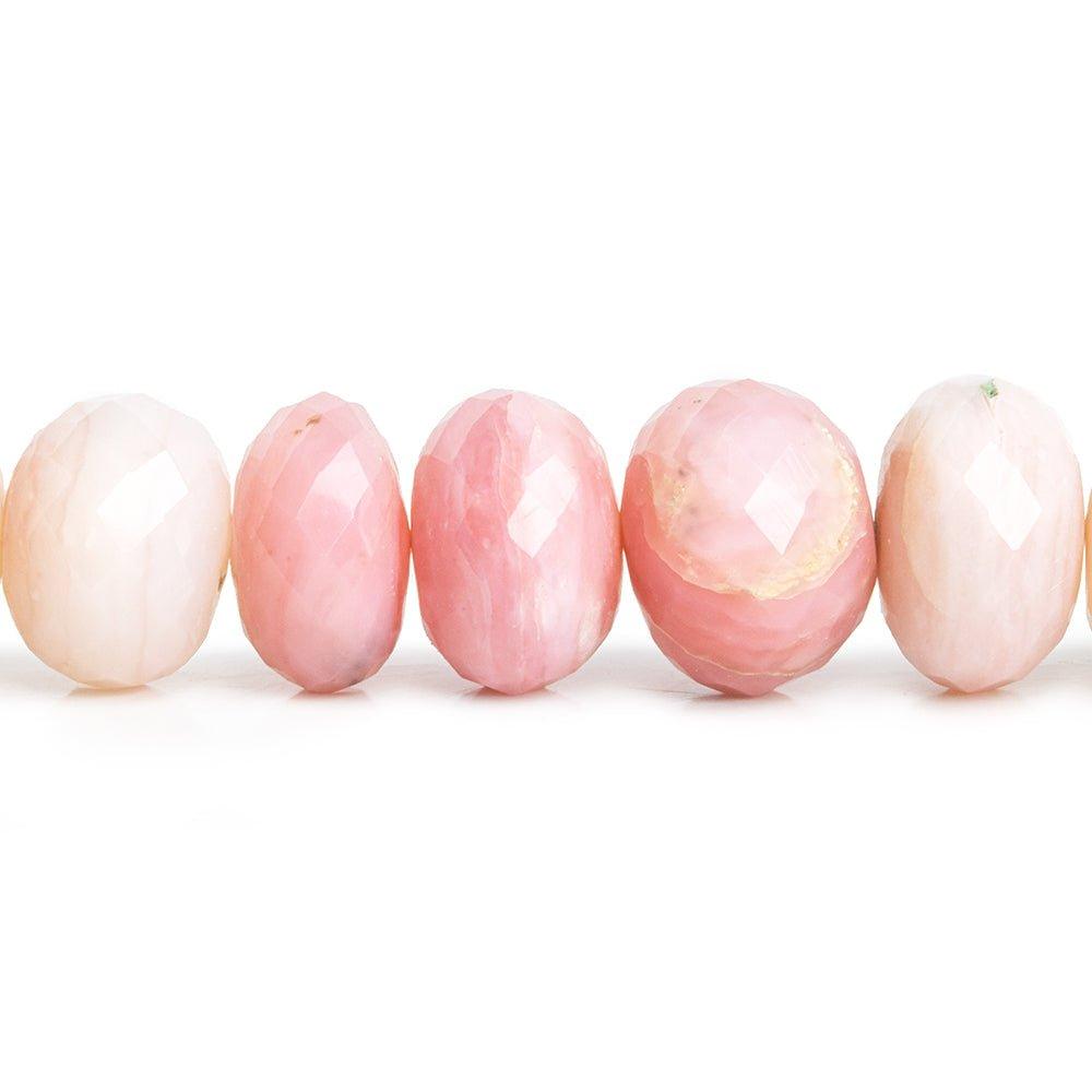 11mm Pink Peruvian Opal Faceted Rondelle Beads 14 inch 52 pieces - The Bead Traders