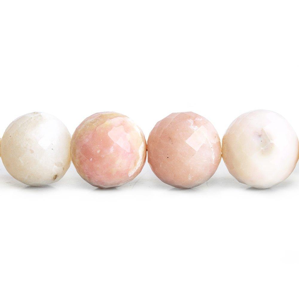 11mm Pink Peruvian Opal Faceted Round Beads 15 inch 38 pieces - The Bead Traders