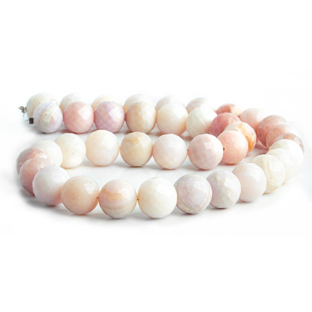 11mm Pink Peruvian Opal Faceted Round Beads 15 inch 38 pieces - The Bead Traders
