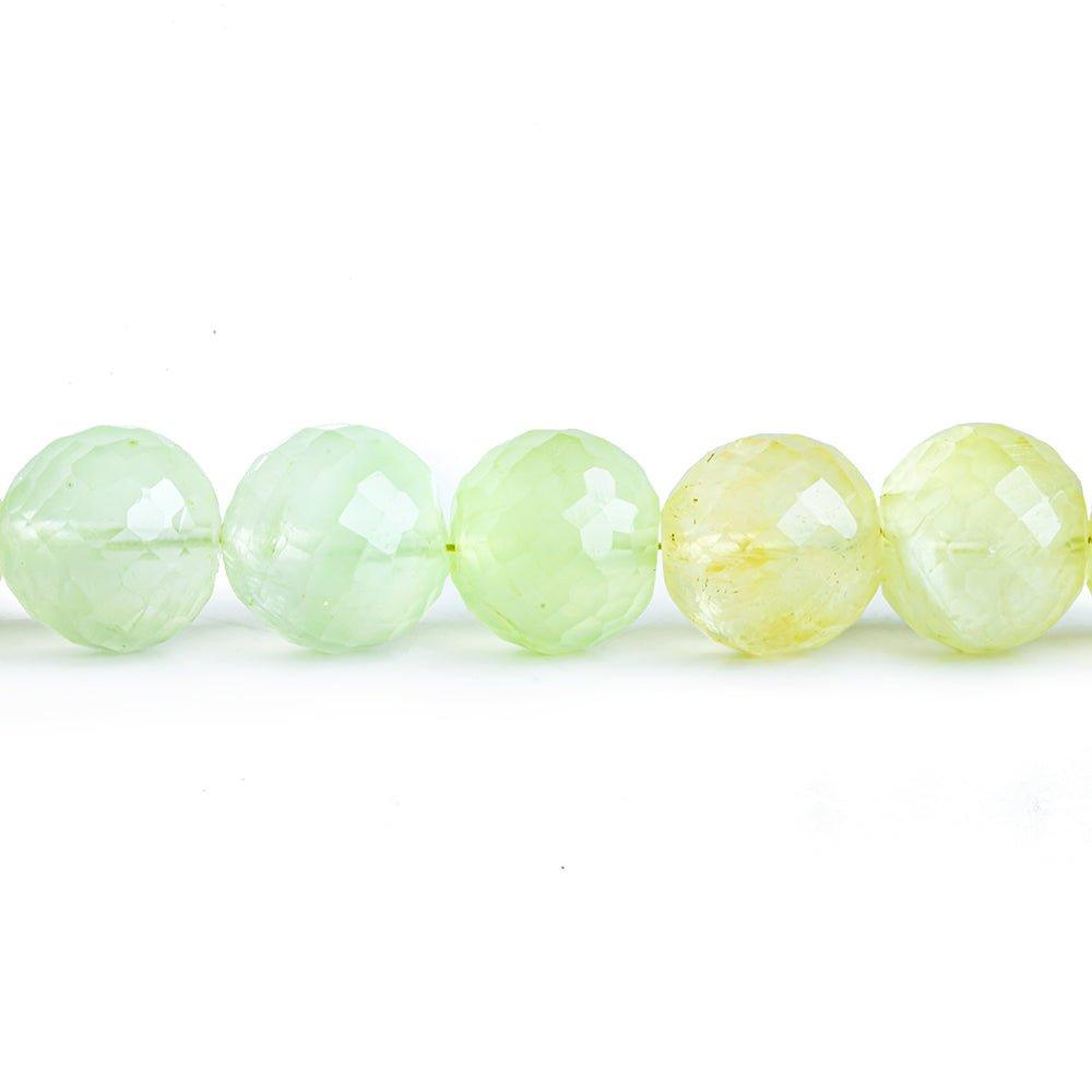 11mm Prehnite Faceted Round Beads 9 inch 23 pieces - The Bead Traders
