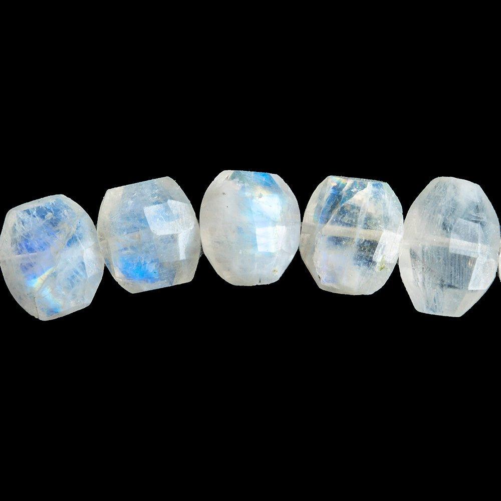 11mm Rainbow Moonstone Faceted Cushion Beads 6 inch 21 pieces - The Bead Traders