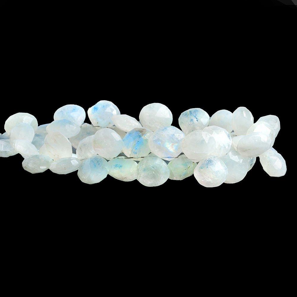 11mm Rainbow Moonstone Faceted Heart Beads 9.5 inch 50 pieces - The Bead Traders