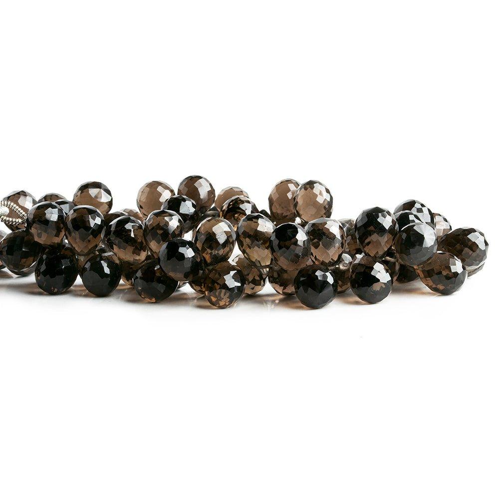 11mm Smoky Quartz Faceted Teardrop Beads 8 inch 57 pieces - The Bead Traders