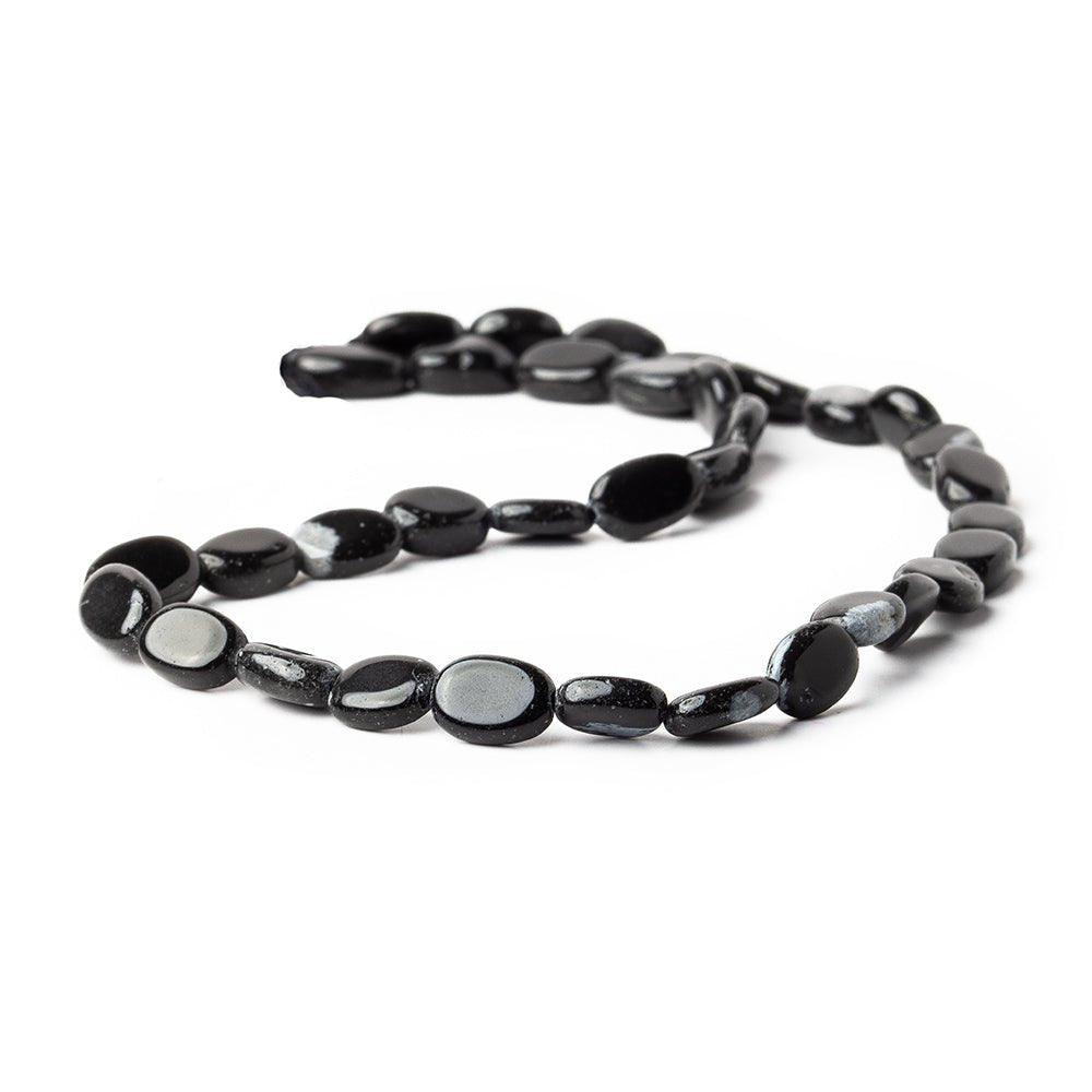 11mm Snowflake Obsidian Plain Oval Beads, 14 inch - The Bead Traders