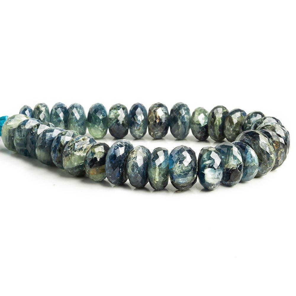 11mm Tanzanian Kyanite Faceted Rondelle Beads 8 inch 27 pieces - The Bead Traders