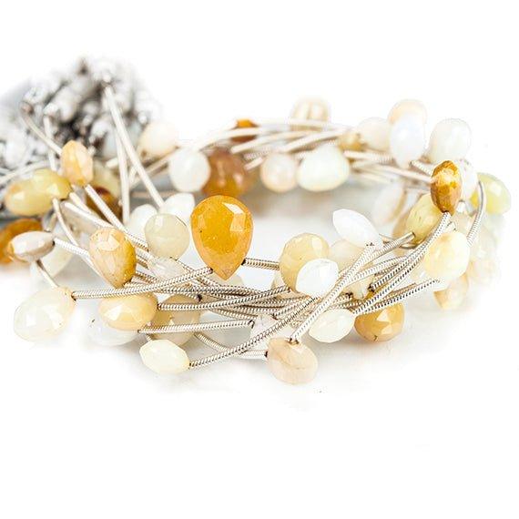 11mm Yellow Opal Faceted Pear and Heart Beads 6 inches 7 beads - The Bead Traders