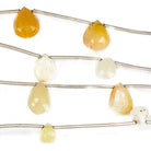 11mm Yellow Opal Faceted Pear and Heart Beads 6 inches 7 beads - The Bead Traders