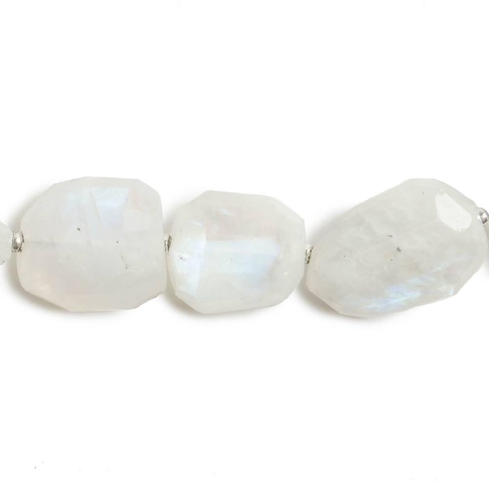 11x10-15x9mm Rainbow Moonstone faceted nugget beads 14 inch 29 pieces - The Bead Traders