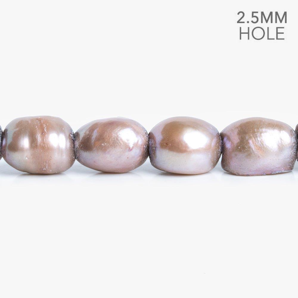 11x10mm-13x10mm Mauve Large Hole Baroque Freshwater Pearls 16 inch 37 pieces - The Bead Traders