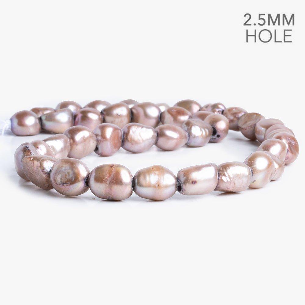 11x10mm-13x10mm Mauve Large Hole Baroque Freshwater Pearls 16 inch 37 pieces - The Bead Traders