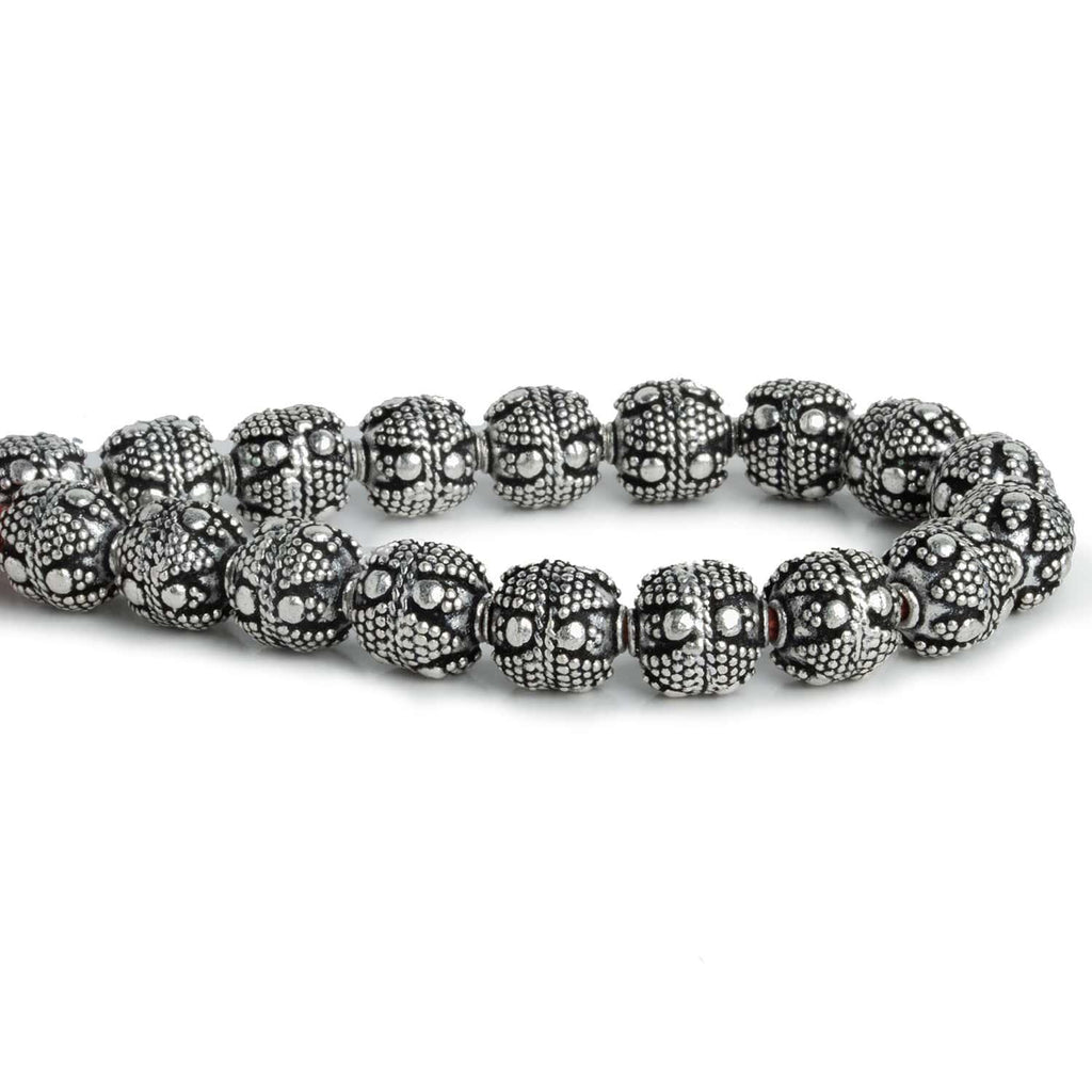 11x10mm Antiqued Silver Plated Copper Rounds 8 inch 18 beads - The Bead Traders
