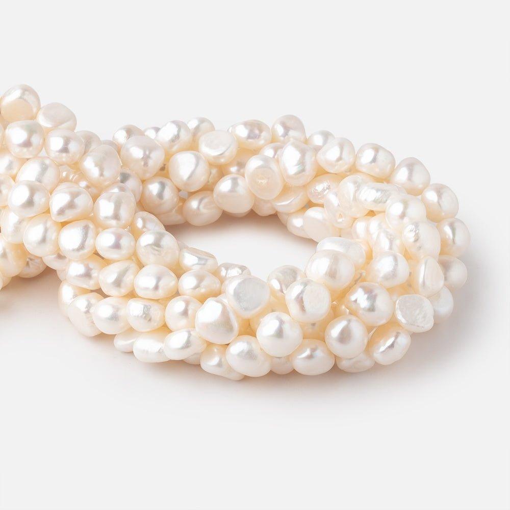 11x10mm White Baroque Pearls 15 inch 37 pieces - The Bead Traders