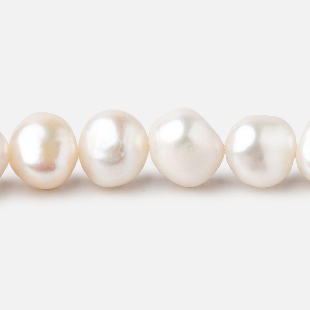 11x10mm White Baroque Pearls 15 inch 37 pieces - The Bead Traders