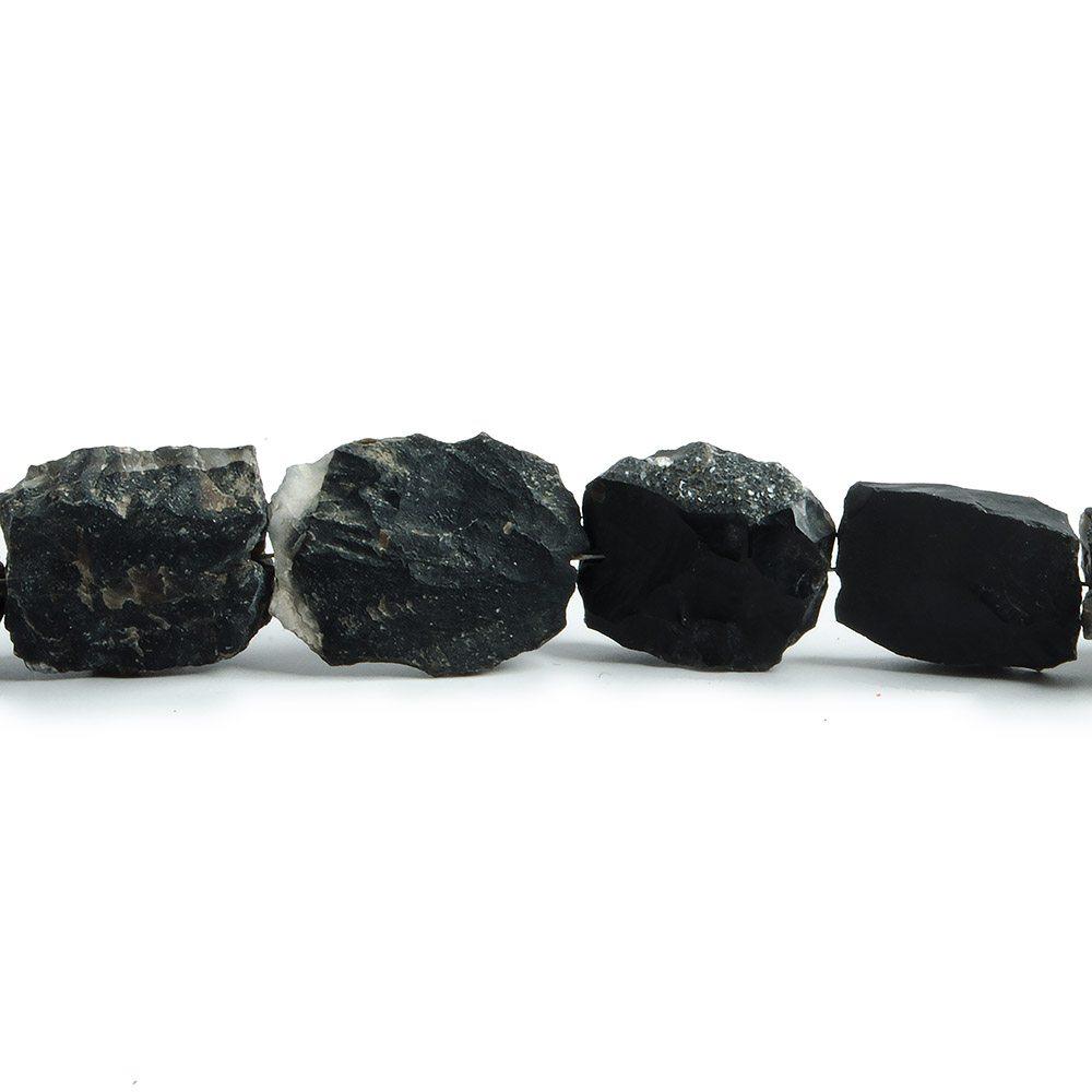 11x11-12x14mm Black Agate Hammer Faceted Square & Rectangle Beads 8 inch 13 piece - The Bead Traders