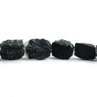 11x11-12x14mm Black Agate Hammer Faceted Square & Rectangle Beads 8 inch 13 piece - The Bead Traders