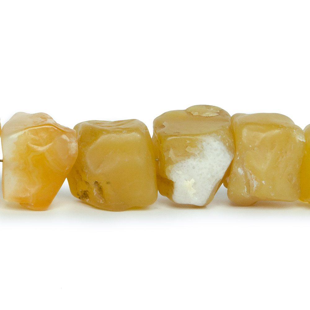 11x11-13x13mm Lemon Drop Yellow Agate Hammer Faceted Cube 8 inch 17 pieces - The Bead Traders