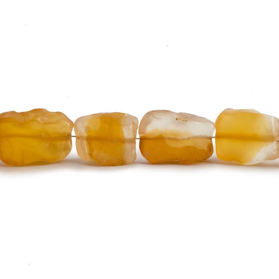 11x11-15x10mm Orange Agate Tumbled Hammer Faceted Square & Rectangle 8 inch 17 pcs - The Bead Traders