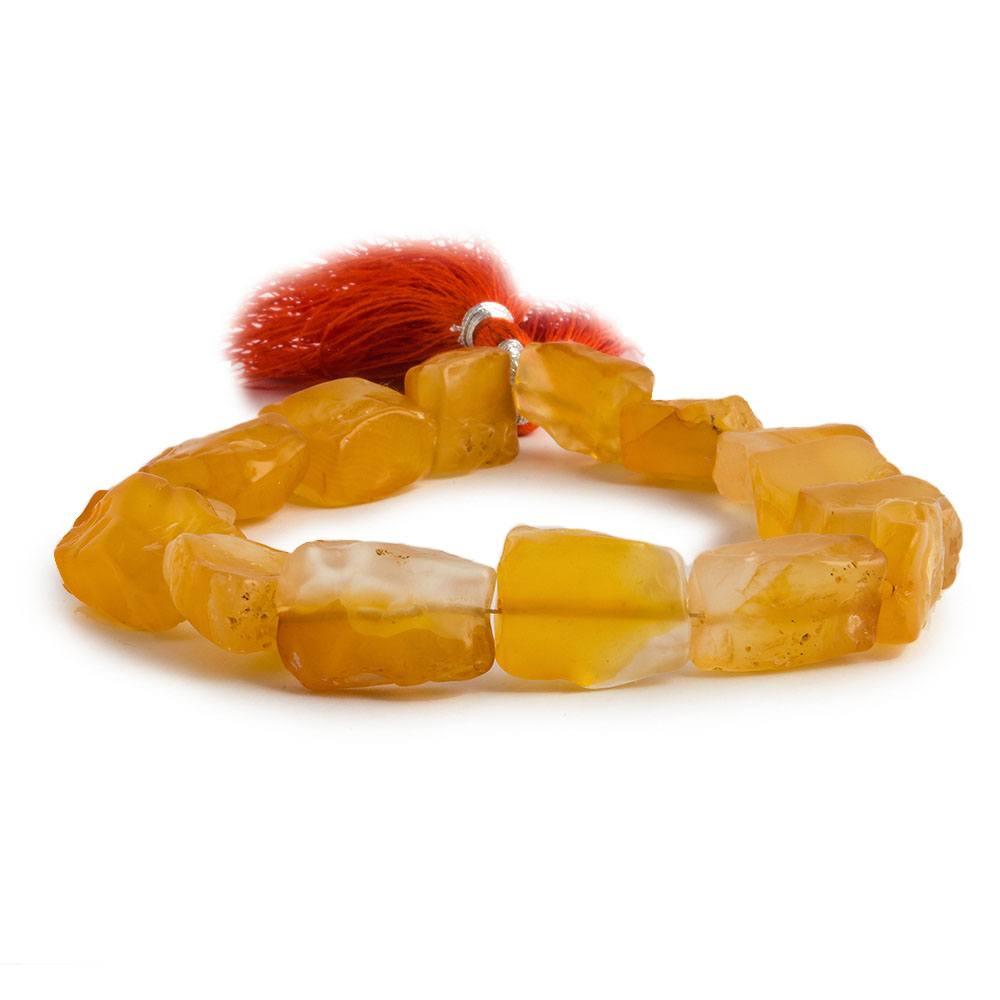 11x11-15x10mm Orange Agate Tumbled Hammer Faceted Square & Rectangle 8 inch 17 pcs - The Bead Traders