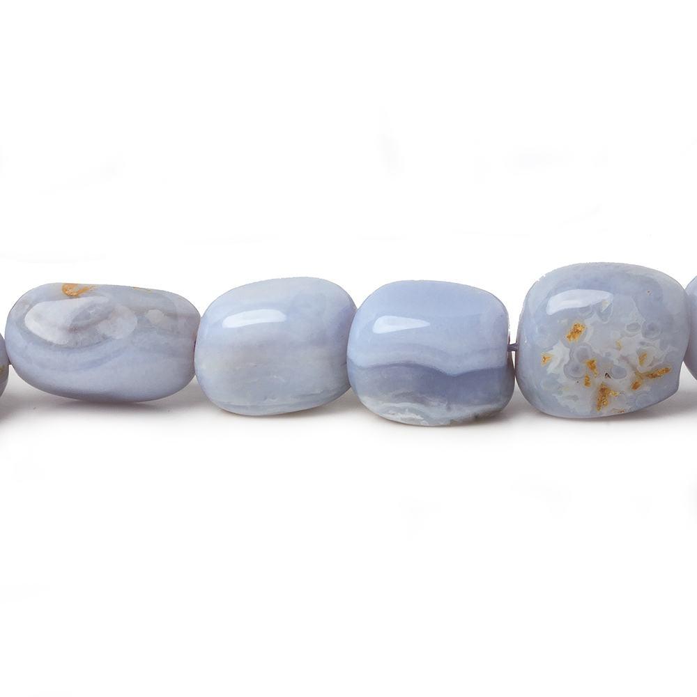11x11-15x11mm Natural Blue Lace Agate plain cubed nugget beads 15 inch 32 pieces - The Bead Traders