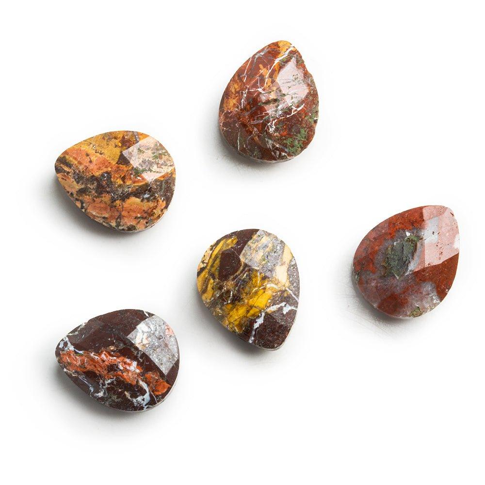 11x13mm Jasper Top Drilled Pear Briolette - Lot of 5 - The Bead Traders