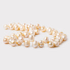 11x5mm Pale Peach Top Drilled Ringed Baroque Freshwater Pearls 15 inch - The Bead Traders
