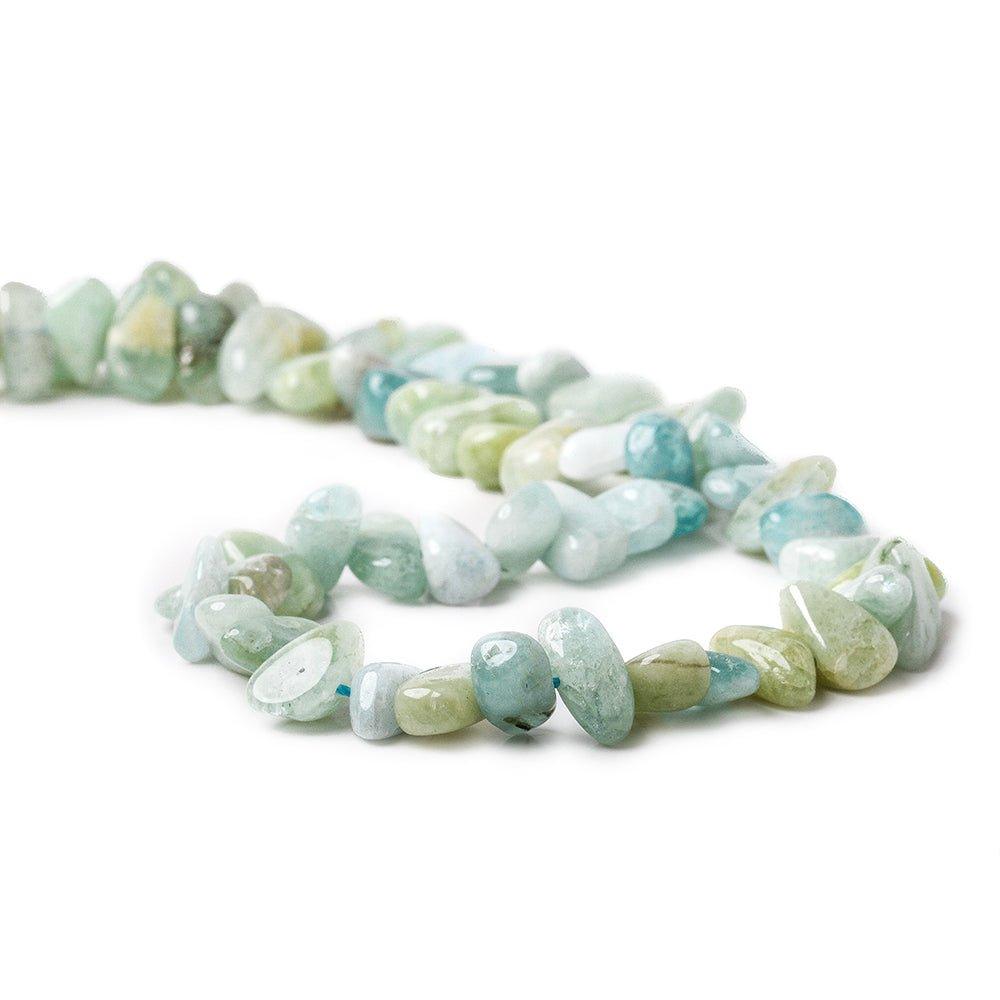 11x6-12.5x7.5mm Multi Beryl side drilled plain nugget 16 inch 53 pieces - The Bead Traders