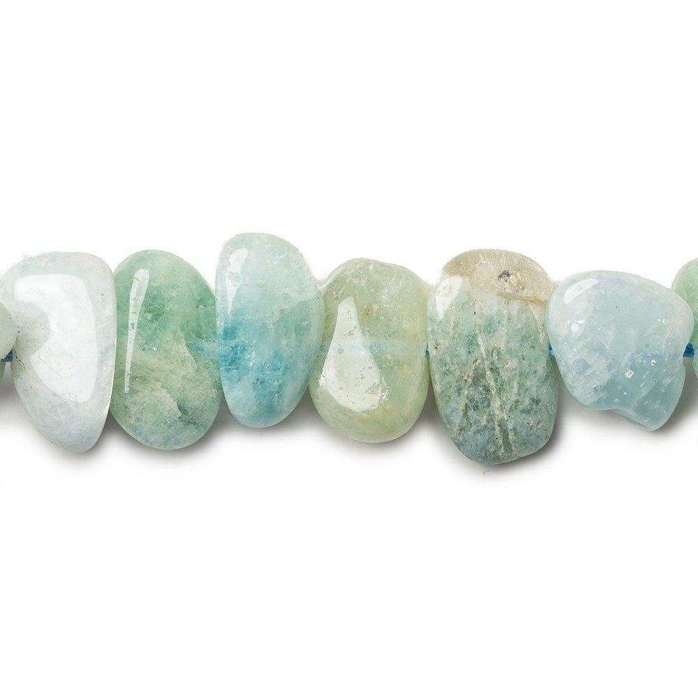 11x6-12.5x7.5mm Multi Beryl side drilled plain nugget 16 inch 53 pieces - The Bead Traders