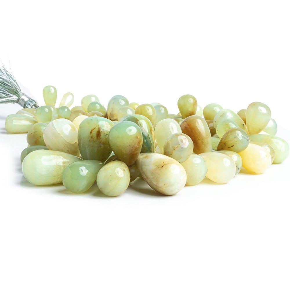 11x6mm-24x13mm Blue Peruvian Opal Plain Teardrop Beads 14 inch 107 pieces - The Bead Traders