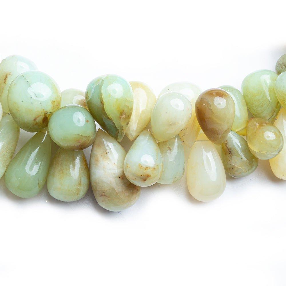 11x6mm-24x13mm Blue Peruvian Opal Plain Teardrop Beads 14 inch 107 pieces - The Bead Traders