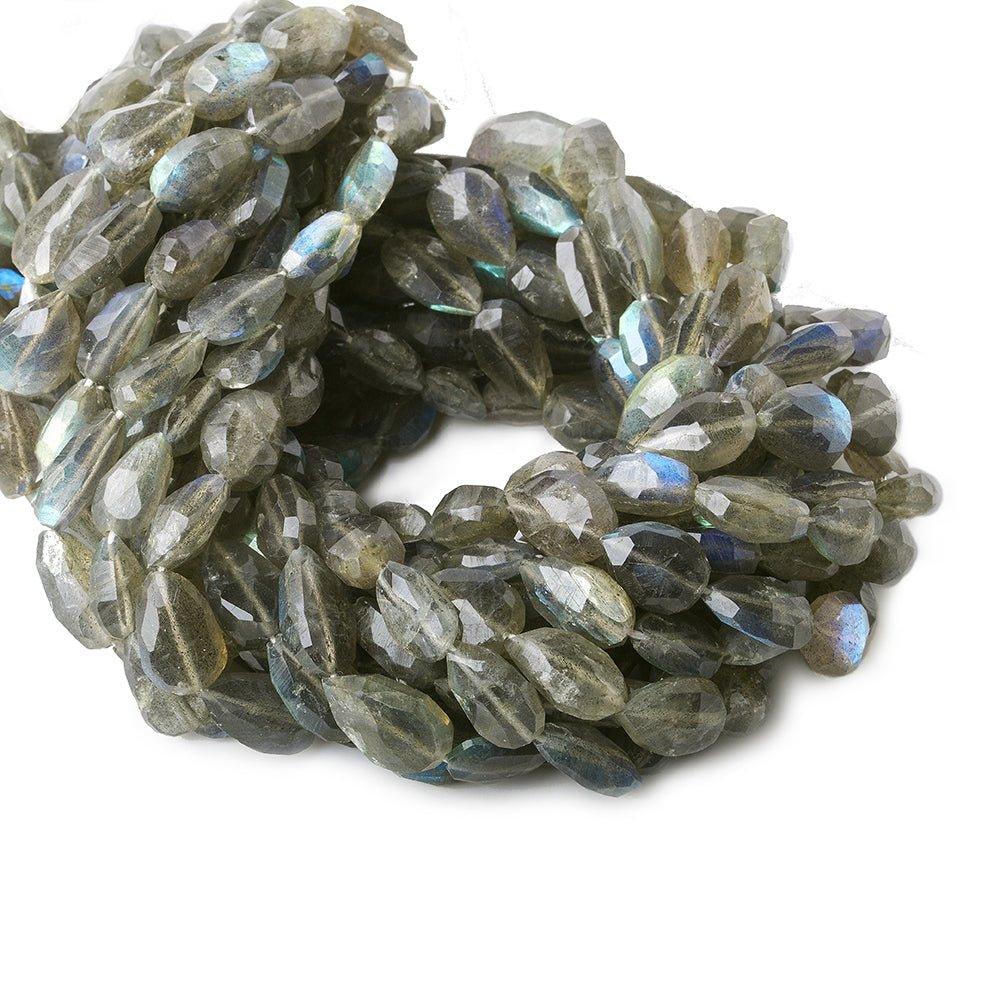 11x7-13x8mm Labradorite Straight Drill Faceted Pears 14 inch 26 beads - The Bead Traders