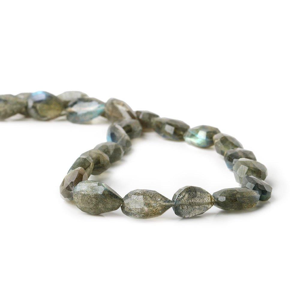 11x7-13x8mm Labradorite Straight Drill Faceted Pears 14 inch 26 beads - The Bead Traders