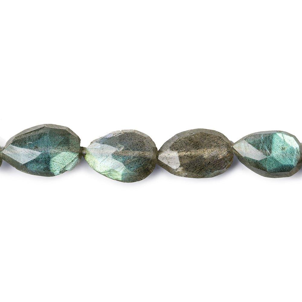 11x7-13x8mm Labradorite Straight Drill Faceted Pears 14 inch 26 beads - The Bead Traders